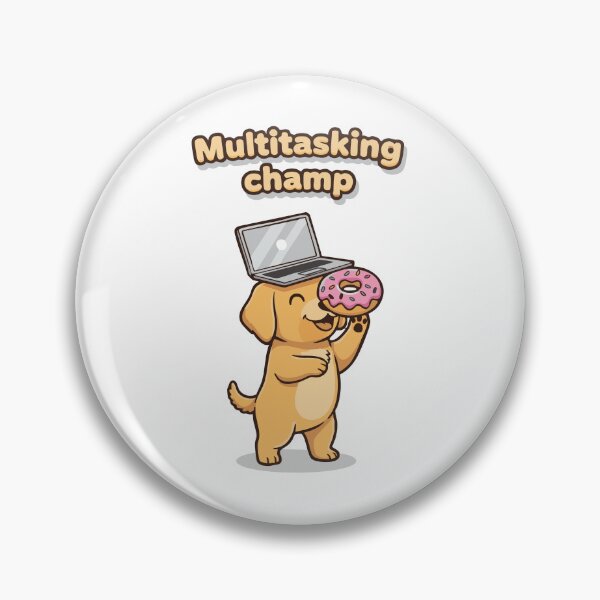 Item preview, Dog with laptop and donut funny multitask quote designed and sold by Tong4130.