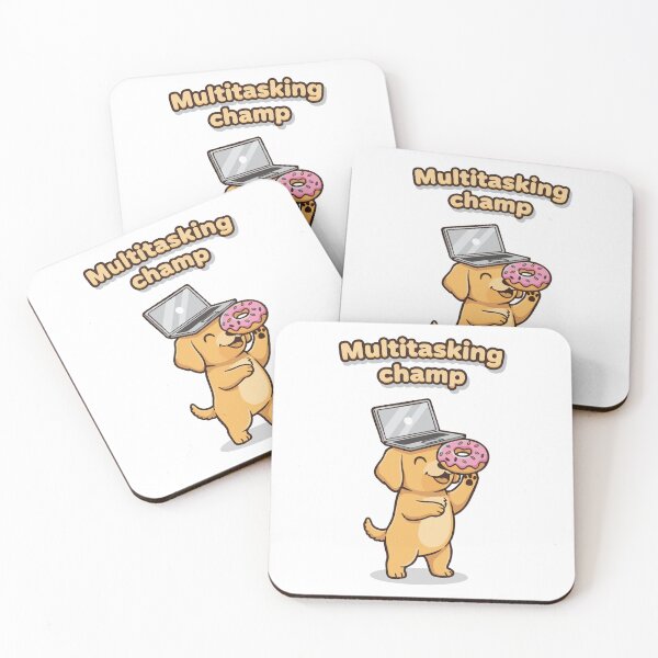 Item preview, Dog with laptop and donut funny multitask quote designed and sold by Tong4130.