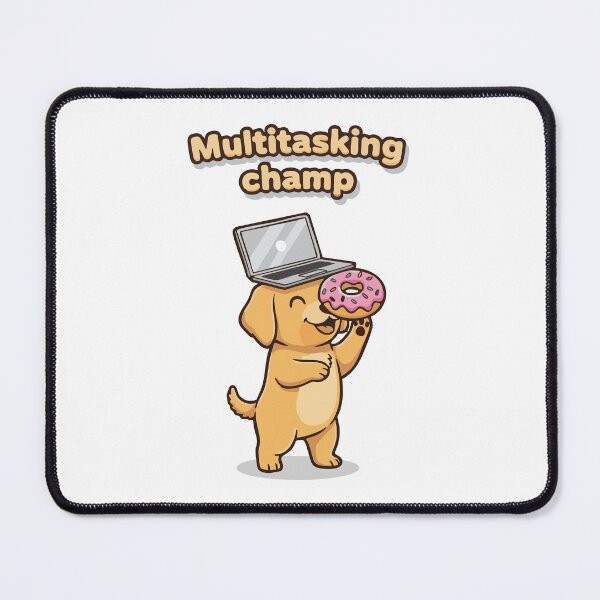 Item preview, Dog with laptop and donut funny multitask quote designed and sold by Tong4130.