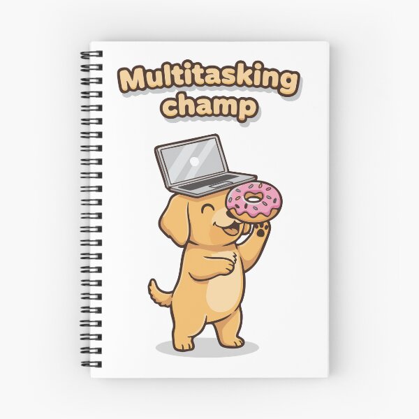 Item preview, Dog with laptop and donut funny multitask quote designed and sold by Tong4130.