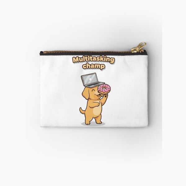 Item preview, Dog with laptop and donut funny multitask quote designed and sold by Tong4130.
