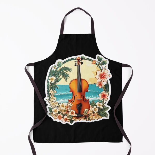 Item preview, Violin by the Beach with Orchid Flowers in Hawaii designed and sold by NautiChic.