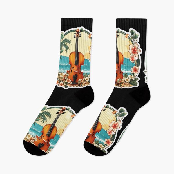 Item preview, Violin by the Beach with Orchid Flowers in Hawaii designed and sold by NautiChic.