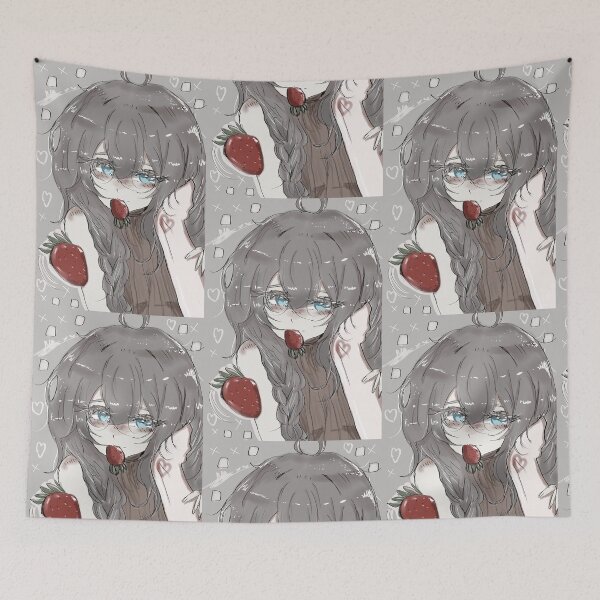 Item preview, Anime girl and strawberries xx designed and sold by MysticRacoon6.