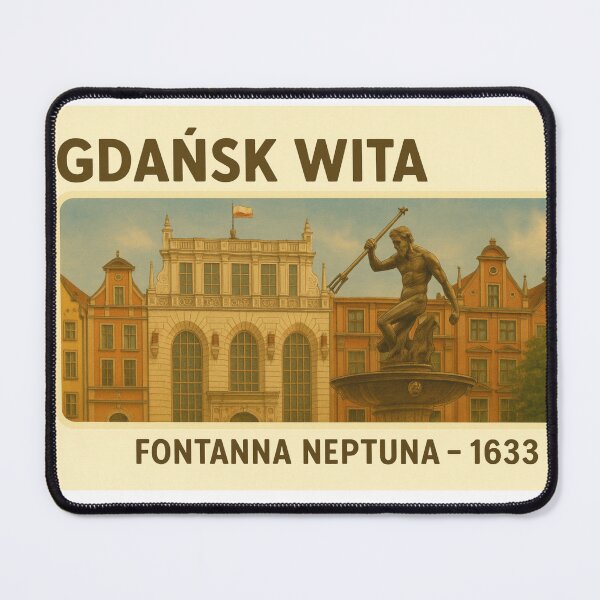 Item preview, Welcome to Gdańsk – Neptune Fountain 1633 (Retro Poster) designed and sold by Boldolka.