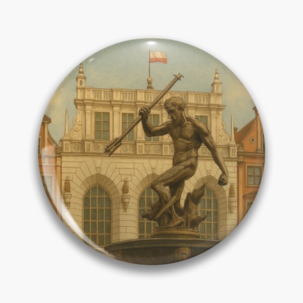 Item preview, Welcome to Gdańsk – Neptune Fountain 1633 (Retro Poster) designed and sold by Boldolka.