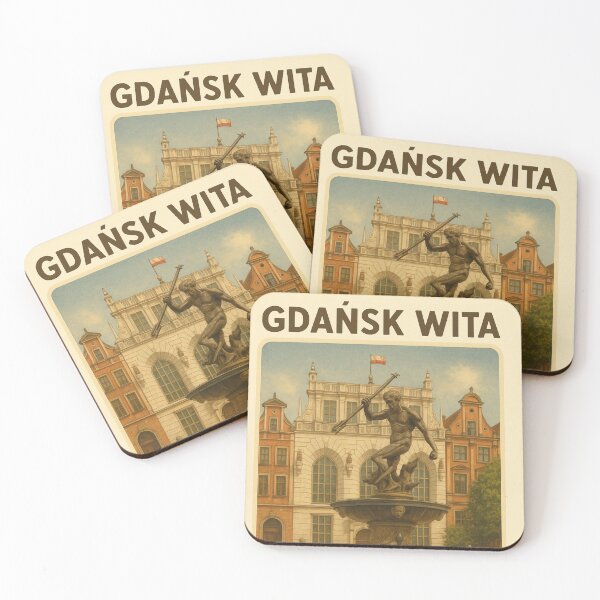 Item preview, Welcome to Gdańsk – Neptune Fountain 1633 (Retro Poster) designed and sold by Boldolka.