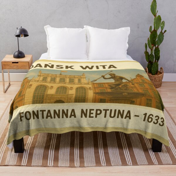 Item preview, Welcome to Gdańsk – Neptune Fountain 1633 (Retro Poster) designed and sold by Boldolka.