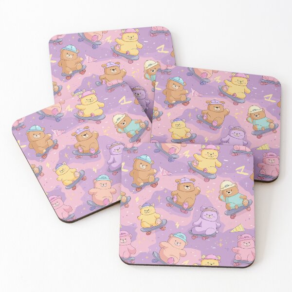 Item preview, Bear Skateboard Park designed and sold by Kawaii Patterns | Chubby Animals & Cute Ghosts.