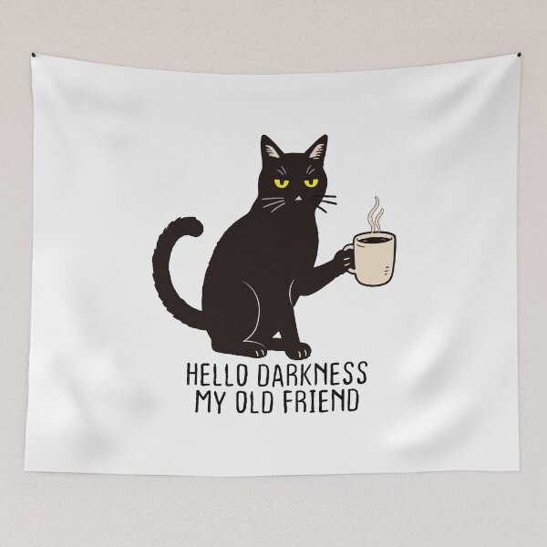Item preview, Funny Black Cat Halloween Gift for Coffee Lover Gag Hello Darkness designed and sold by MotivaChic.