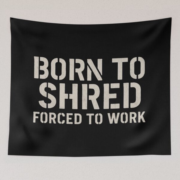 Item preview, Born to Shred, Forced to Work – Funny Metalhead Guitar Quote. designed and sold by SaraSumi.