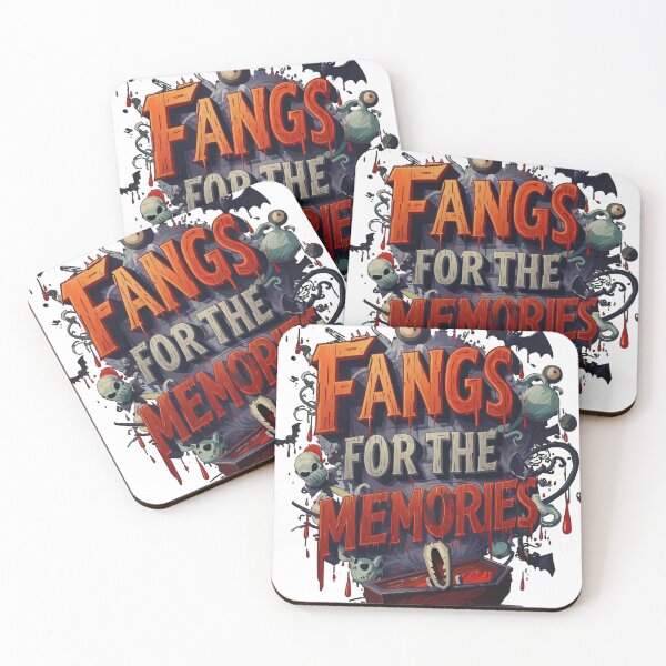 Item preview, Fangs for the Memories – Funny Vampire Halloween Quote designed and sold by SnarkyTextStudiO.