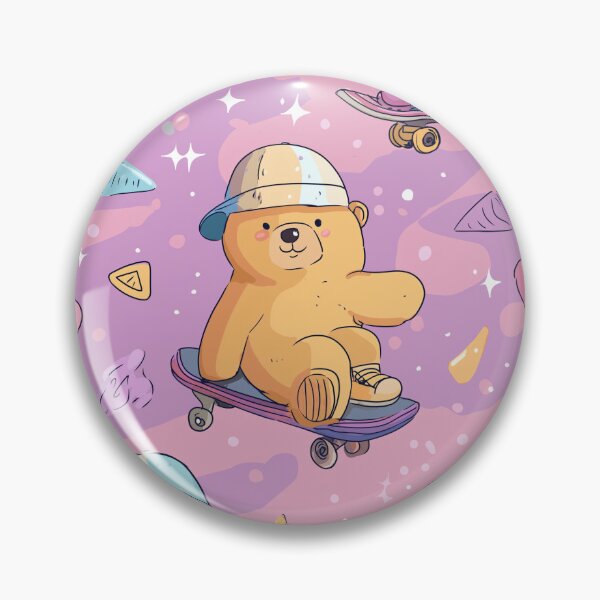 Item preview, Happy Bear Skateboard designed and sold by Kawaii Patterns | Chubby Animals & Cute Ghosts.