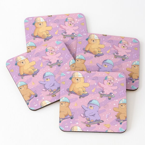 Item preview, Happy Bear Skateboard designed and sold by Kawaii Patterns | Chubby Animals & Cute Ghosts.