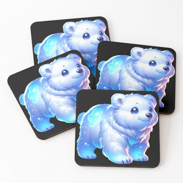 Item preview, Kawaii Luminous Spirit Polar Bear Cub Art - Magical Glowing Arctic Winter Design designed and sold by NSB-Design.