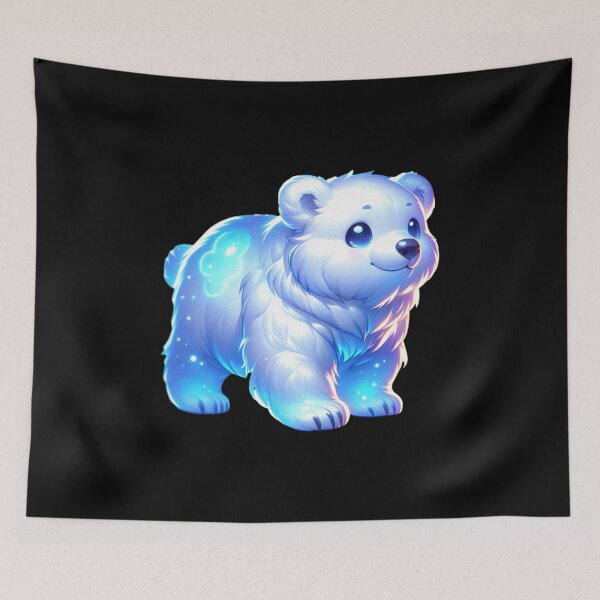 Aperçu de l'œuvre Ourson polaire kawaii à l'esprit lumineux - Design hivernal arctique magique et lumineux créée et vendue par NSB-Design.