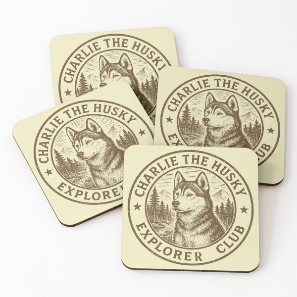 Item preview, Charlie the Husky Explorer Club – Vintage Adventure Dog Design designed and sold by Meandmyshop.