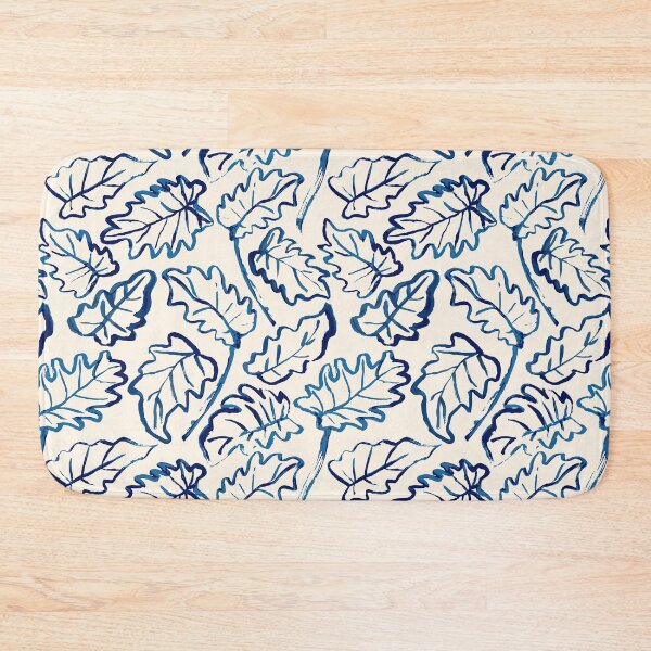Item preview, Philodendron leaves blue and white pattern designed and sold by SaryandSaff.