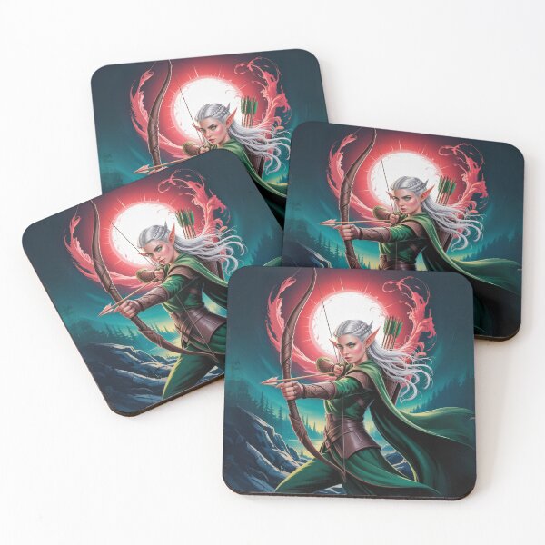 Item preview, The Red Moon Elf – Guardian of the Eternal Forests designed and sold by FusiTink.