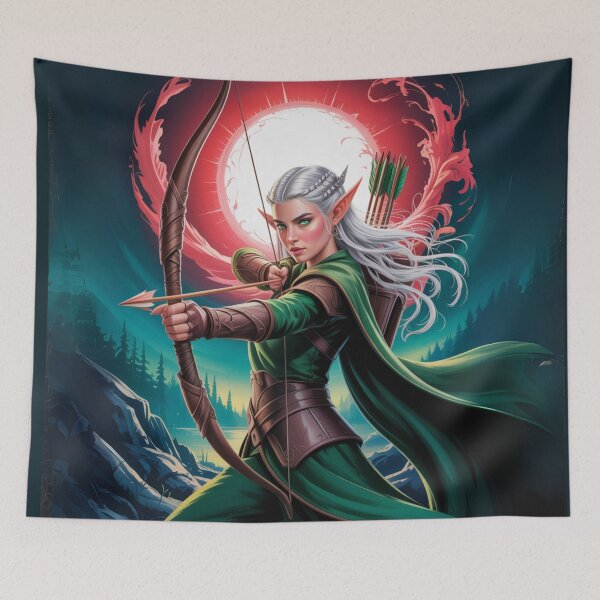 Item preview, The Red Moon Elf – Guardian of the Eternal Forests designed and sold by FusiTink.