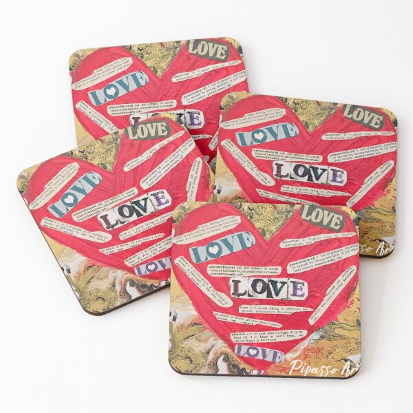 Item preview, Love collage mixed media designed and sold by PipassoArt.