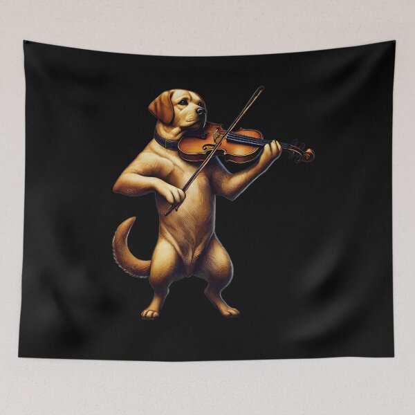 Item preview, Labrador Retriever Playing Fiddle Player Dog Lover designed and sold by Kimberley King Art  King Art.