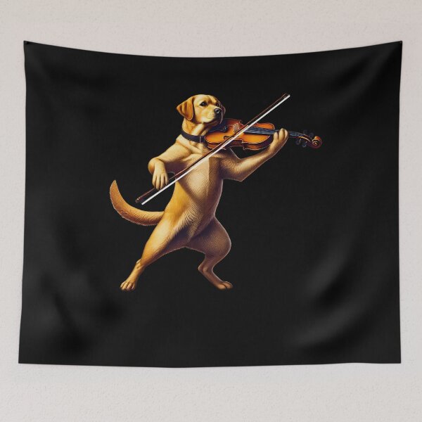 Item preview, Labrador Retriever Playing Violin Player Dog Lover designed and sold by Kimberley King Art  King Art.