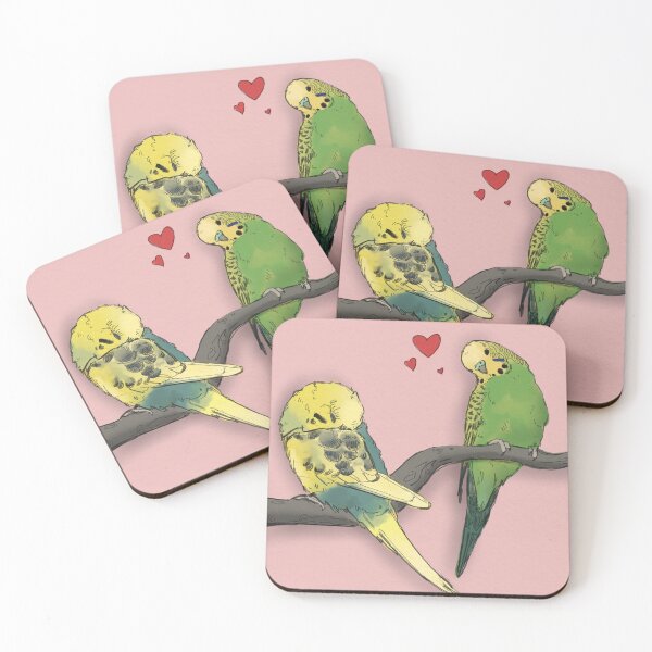 Item preview, Pair of Budgies in Pink designed and sold by idrawstuffsforyou.