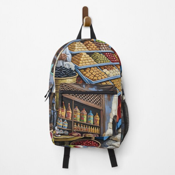 Item preview, An old Arab street with fruit and vegetable vendors. I drew it with acrylics. designed and sold by jotcar.