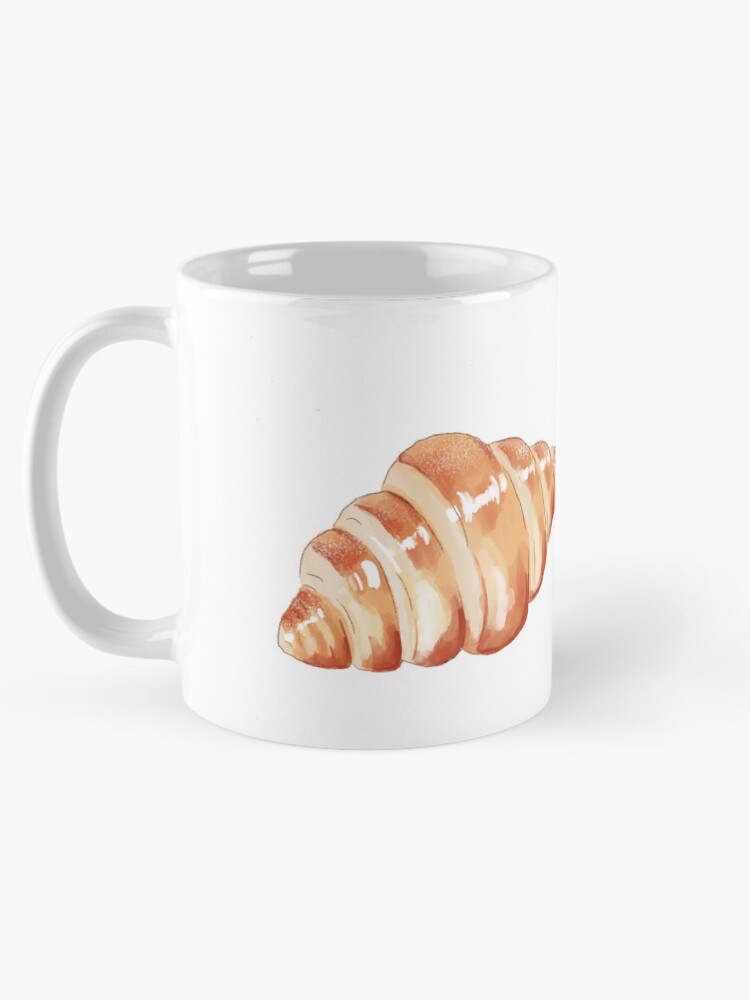 Aperçu 5 sur 6. Mug à café avec l'œuvre Conception de croissant créée et vendue par Yooashop.