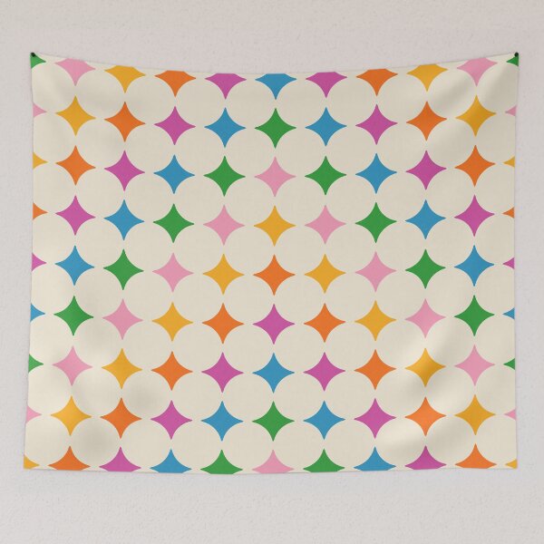 Item preview, Retro 70s Rainbow Starburst Grid - Playful Geometric designed and sold by trajeado14.