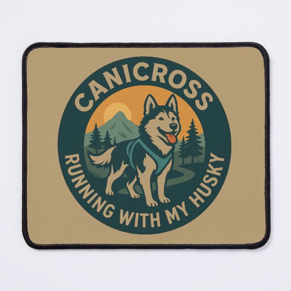 Item preview, Canicross – Running with My Husky Vintage Emblem Design designed and sold by Meandmyshop.