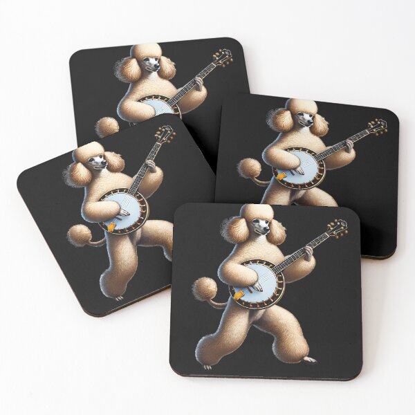 Item preview, Poodle Playing Banjo Player Dog Lover designed and sold by Kimberley King Art  King Art.