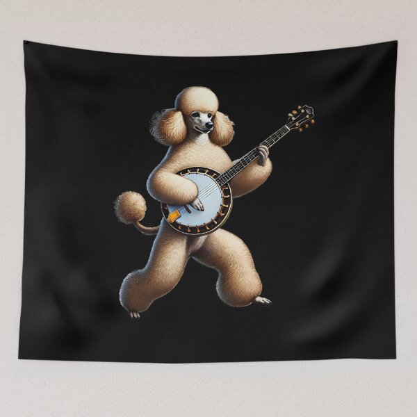 Item preview, Poodle Playing Banjo Player Dog Lover designed and sold by Kimberley King Art  King Art.