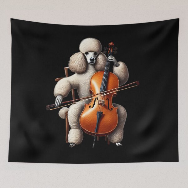 Item preview, Poodle Playing Cello Player Dog Lover designed and sold by Kimberley King Art  King Art.