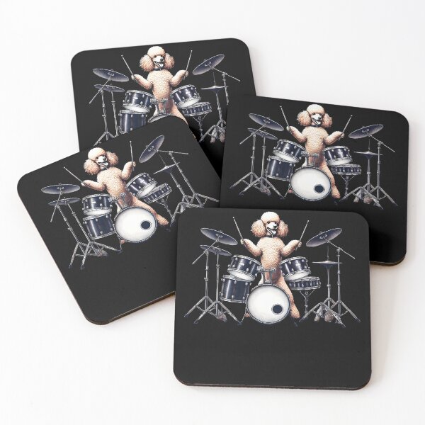 Item preview, Poodle Playing Drum Kit Player Dog Lover designed and sold by Kimberley King Art  King Art.