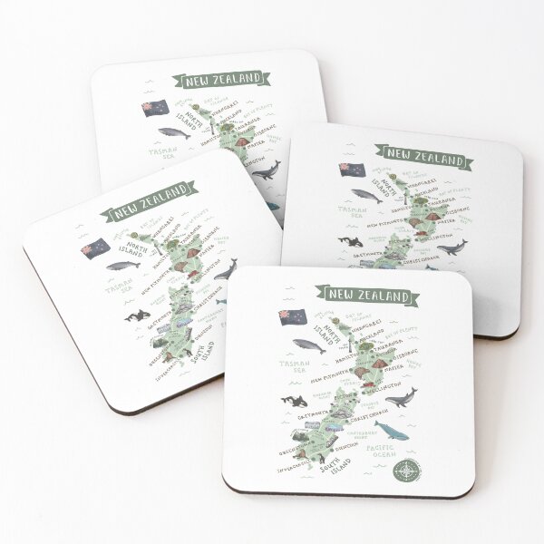 Item preview, Map of New Zealand designed and sold by Those Pencil Shavings.