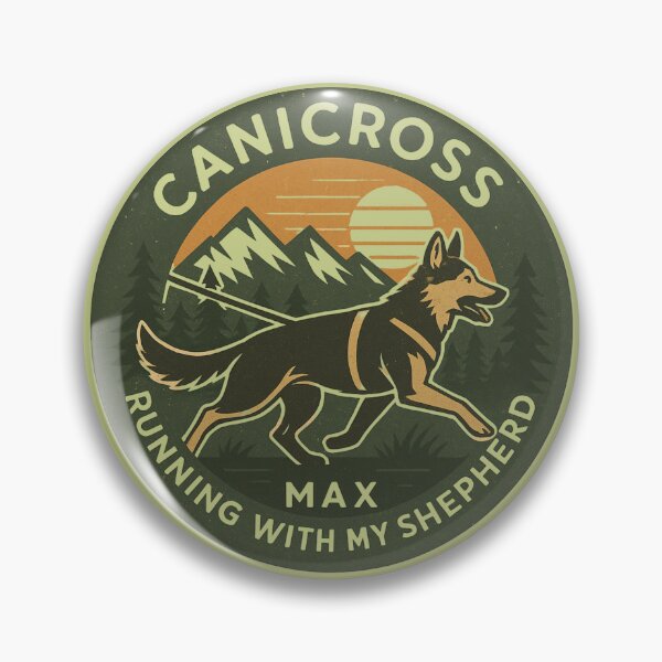 Item preview, Canicross – Running with My Shepherd Max Vintage Emblem Design designed and sold by Meandmyshop.
