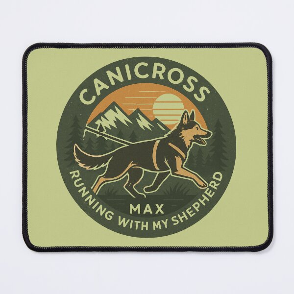 Item preview, Canicross – Running with My Shepherd Max Vintage Emblem Design designed and sold by Meandmyshop.