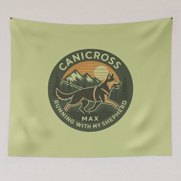 Item preview, Canicross – Running with My Shepherd Max Vintage Emblem Design designed and sold by Meandmyshop.