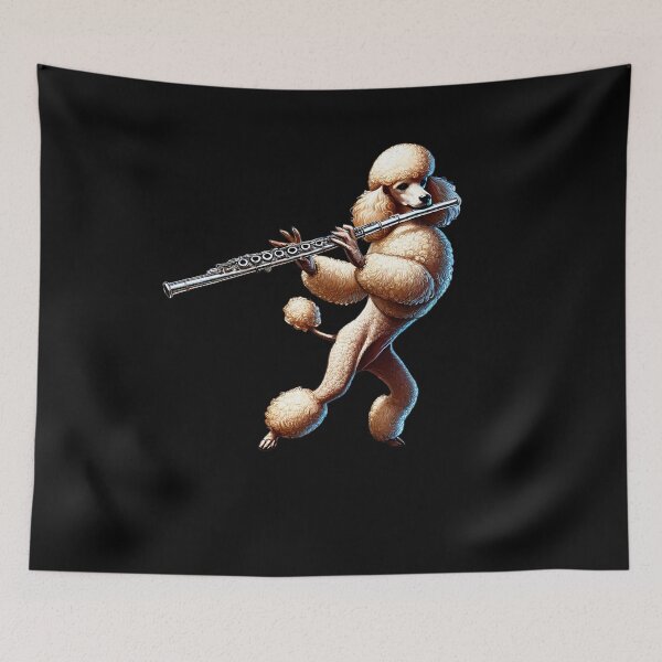 Item preview, Poodle Playing Flute Player Dog Lover designed and sold by Kimberley King Art  King Art.