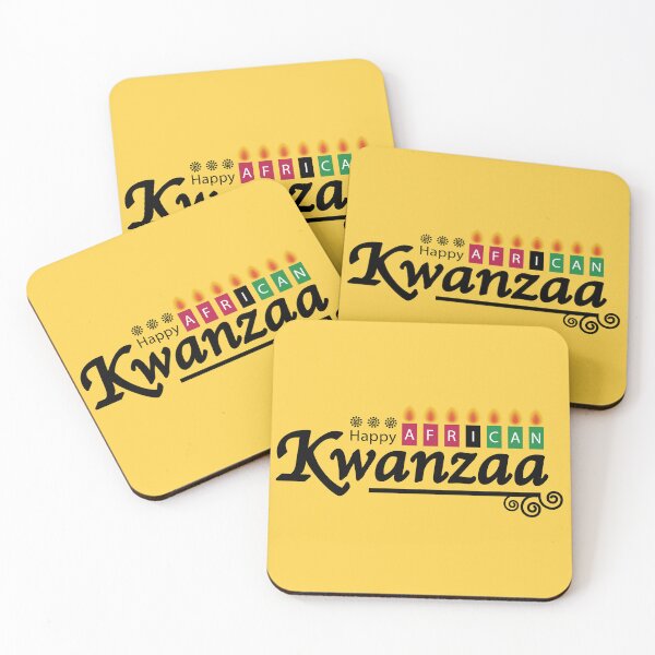 Item preview, Happy Kwanzaa with glowing candles in traditional colors. designed and sold by CHANCHANAI.