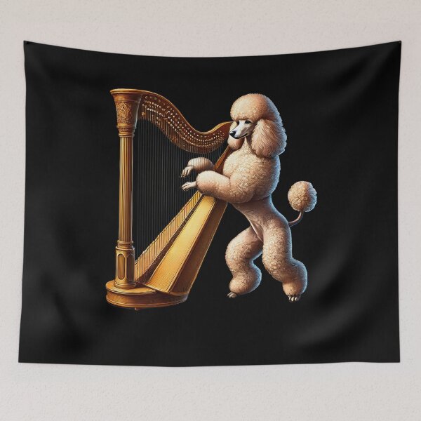 Item preview, Poodle Playing Harp Player Dog Lover designed and sold by Kimberley King Art  King Art.