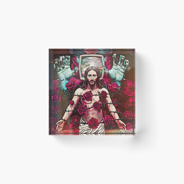 Item preview, Christ Among Thorns and Roses – Contemporary Surreal Art designed and sold by ismo1530.