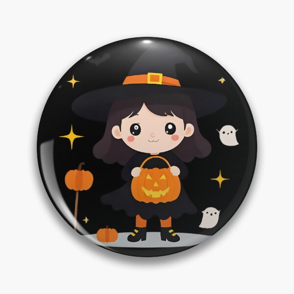 Artikelvorschau, Süße Hexe Halloween Kawaii Zeichentrickfigur – Entzückende gruselige Chibi Illustration entworfen und verkauft von Whisky1111.