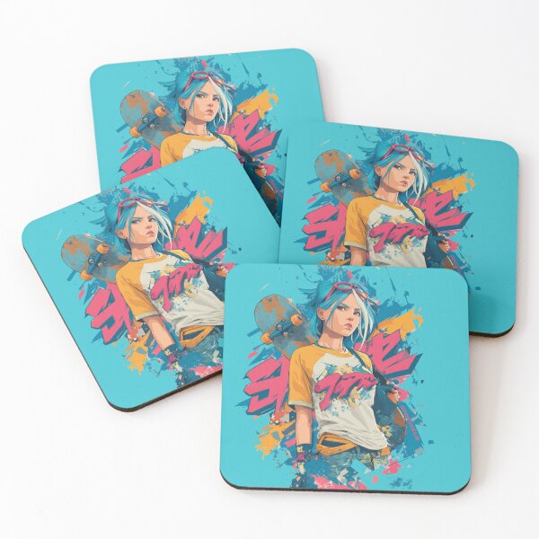 Item preview, Colorful skater with graffiti designed and sold by Oni-Pixels.