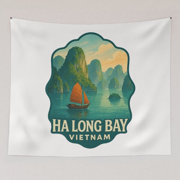 Item preview, Ha Long Bay Limestone Islands Vietnam designed and sold by Places On Earth.