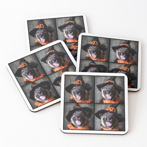 Item preview, German Shepherd Puppy in Witch Hat – Funny Halloween Photobooth designed and sold by RockFireMerch.