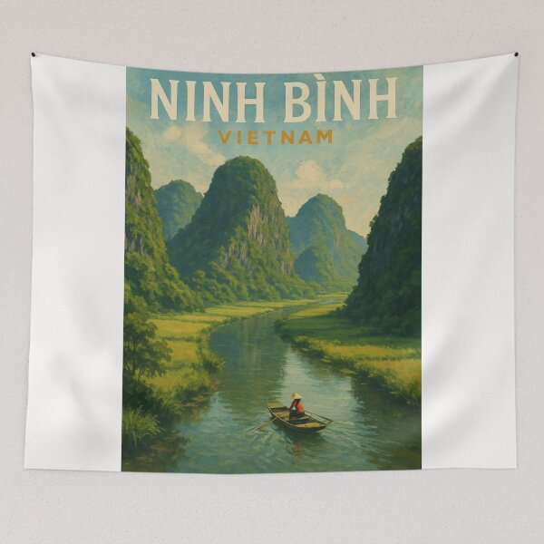 Item preview, Ninh Binh River Valley Karst Mountains Vietnam designed and sold by Places On Earth.