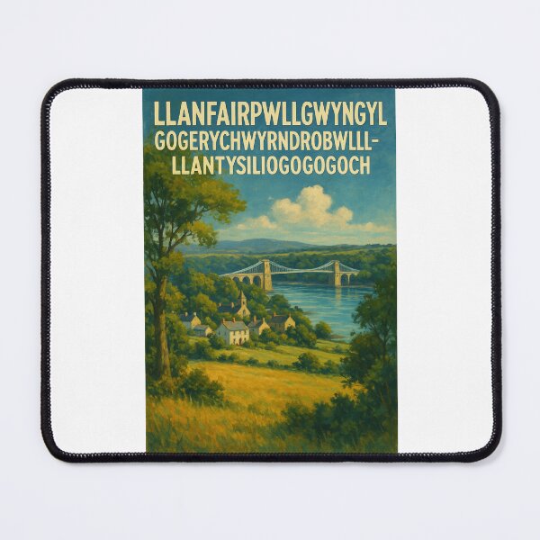 Item preview, Llanfairpwllgwyngyll Menai Strait Countryside View designed and sold by Places On Earth.